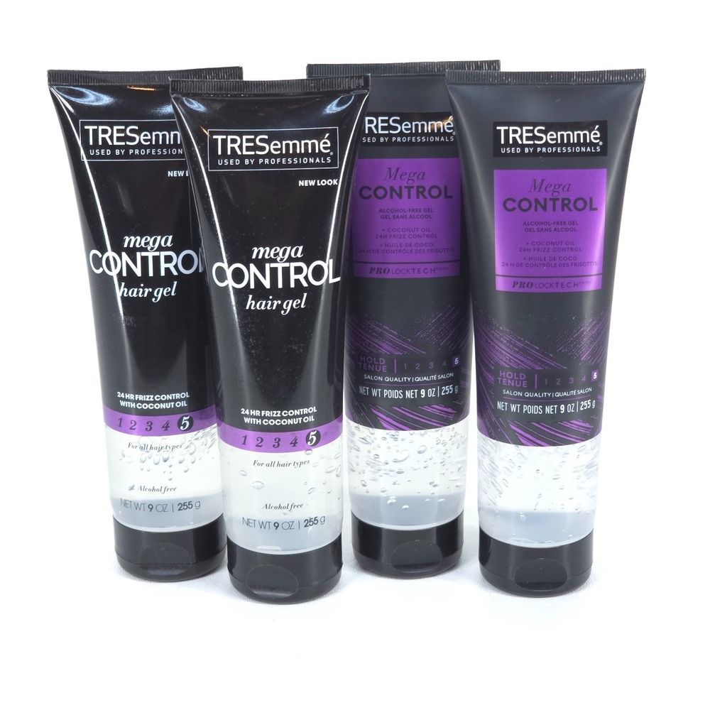 4x TRESemmé Mega Control Hair Gel 9oz #5 Max Coconut Oil Frizz Control Deadstock